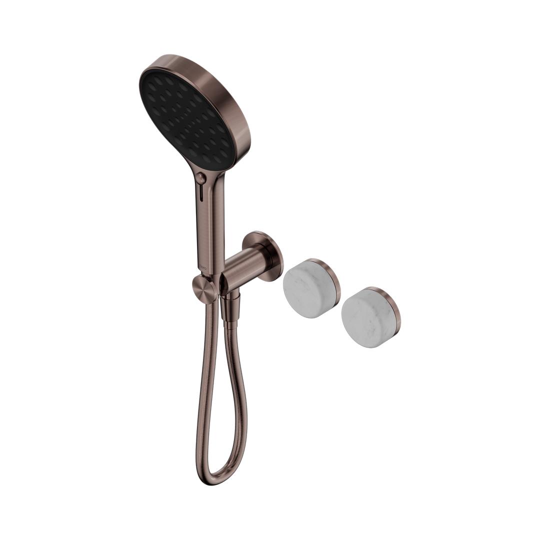 Nero Serenity Progressive Shower System Carrara Handle & Serenity Hand Shower Brushed Bronze