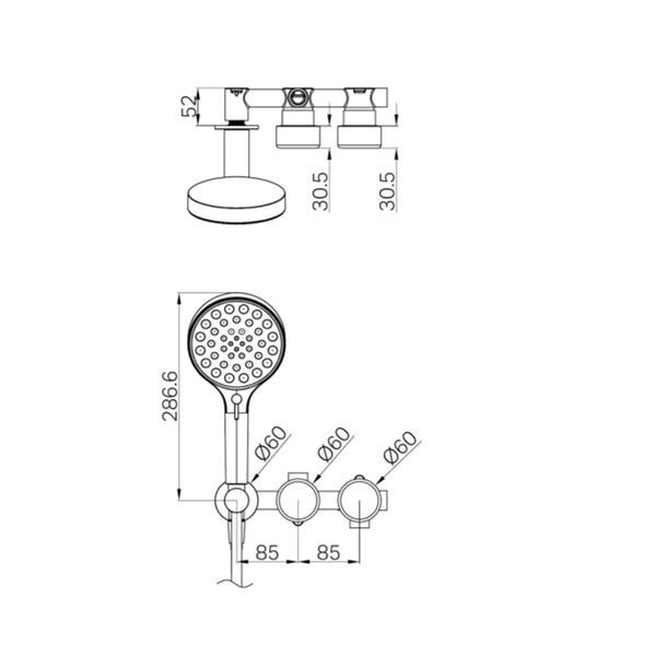 Nero Serenity Progressive Shower System With Metal Handle & Serenity Hand Shower Brushed Gold