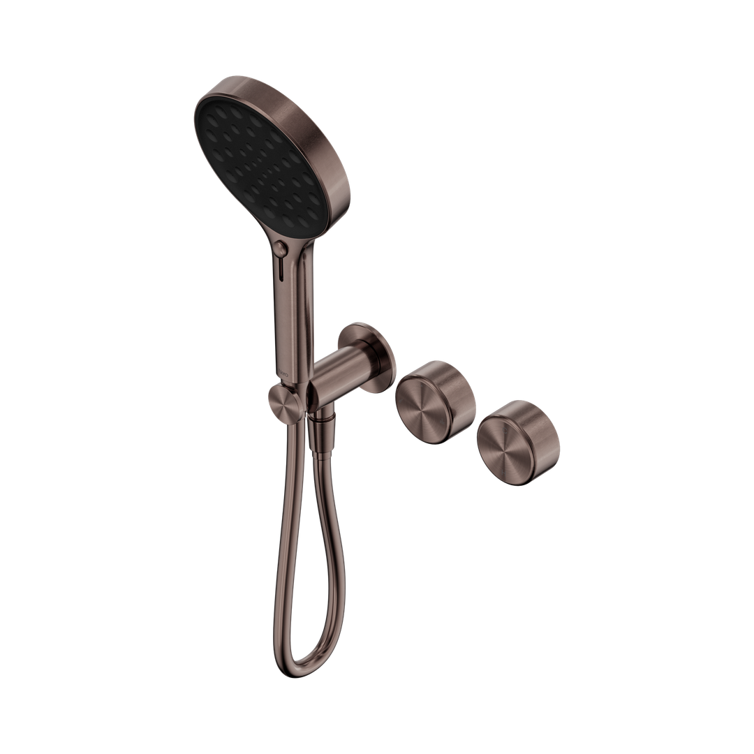 Nero Serenity Progressive Shower System With Metal Handle & Serenity Hand Shower Brushed Bronze