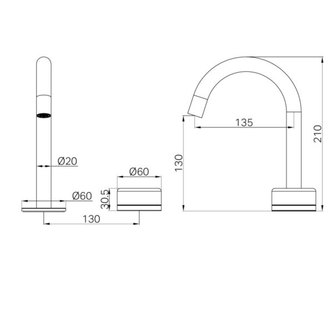 Nero Serenity Progressive Basin Mixer Arc Spout With Verde Alpi Handle Brushed Gold