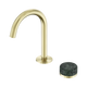 Nero Serenity Progressive Basin Mixer Arc Spout Brushed Gold With Verde Alpi Handle