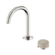 Nero Serenity Progressive Basin Mixer Arc Spout Brushed Nickel With Rome Travertine Handle