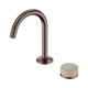 Nero Serenity Progressive Basin Mixer Arc Spout Brushed Bronze With Rome Travertine Handle