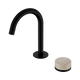 Nero Serenity Progressive Basin Mixer Arc Spout Matte Black With Rome Travertine Handle