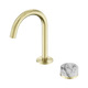 Nero Serenity Progressive Basin Mixer Arc Spout Brushed Gold With Arabescato Corchia Handle