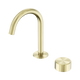 Nero Serenity Progressive Basin Mixer Arc Spout Brushed Gold With Metal Handle
