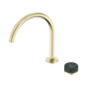 Nero Serenity Progressive Bath/Kitchen Mixer Arc Spout Brushed Gold With Verde Alpi Handle