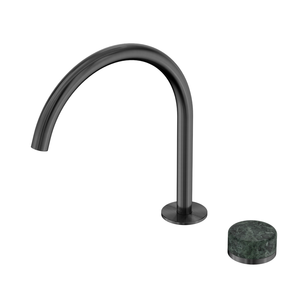 Nero Serenity Progressive Bath/Kitchen Mixer Arc Spout With Verde Alpi Handle Gun Metal