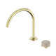 Nero Serenity Progressive Bath/Kitchen Mixer Arc Spout Brushed Gold Rome Travertine Handle