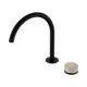 Nero Serenity Progressive Bath/Kitchen Mixer Arc Spout Matte Black With Rome Travertine Handle