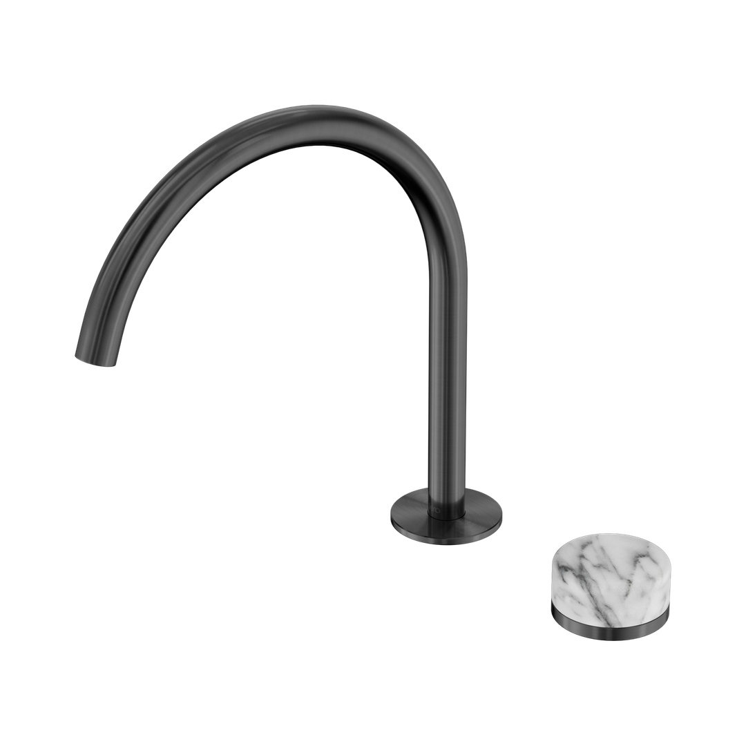 Nero Serenity Progressive Bath/Kitchen Mixer Arc Spout With Arabescato Corchia Handle Gun Metal