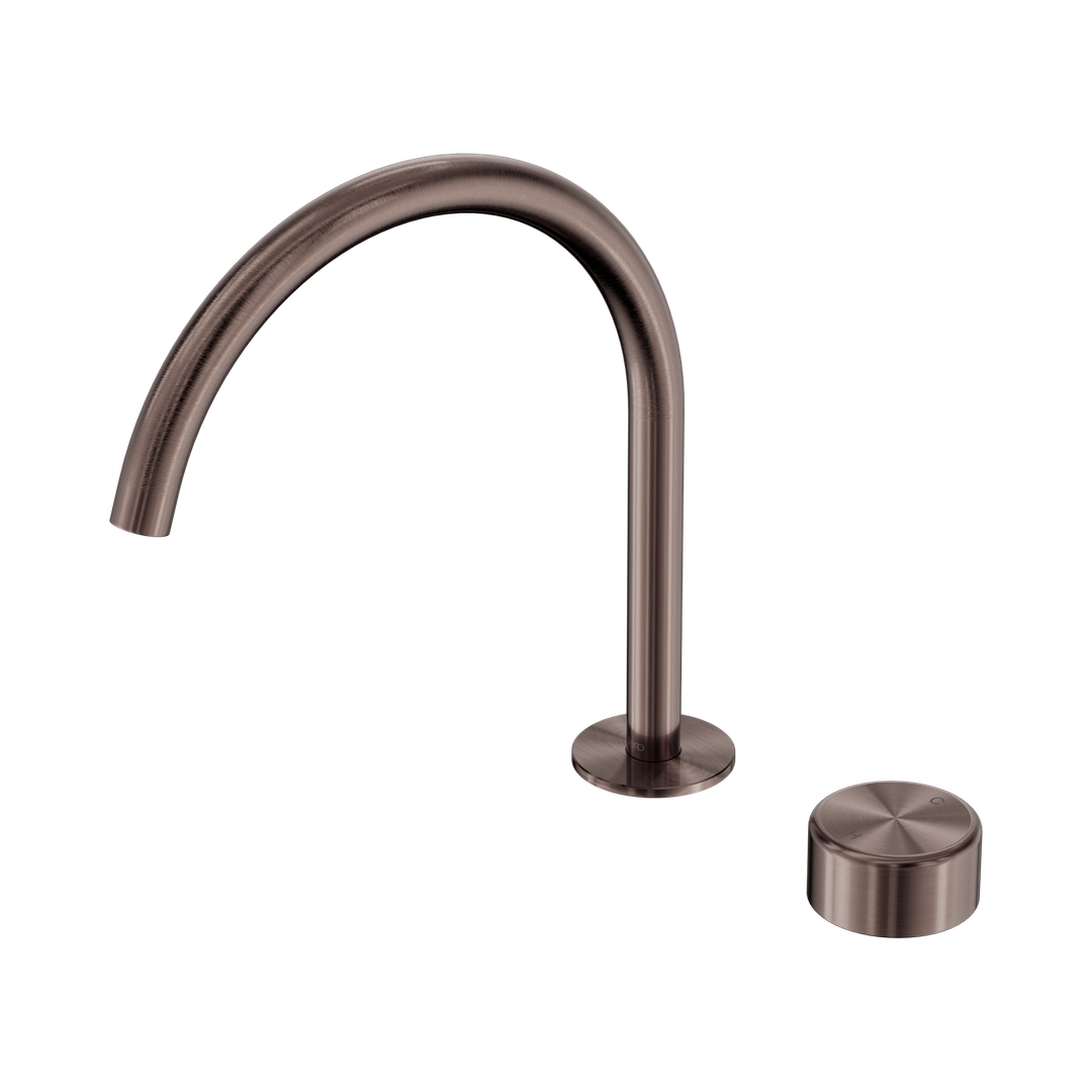Nero Serenity Progressive Bath/Kitchen Mixer Arc Spout With Metal Handle Brushed Bronze