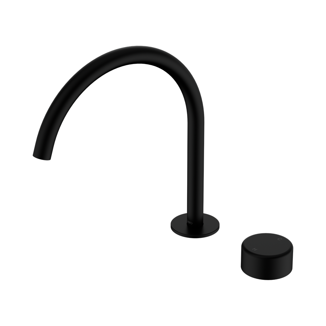 Nero Serenity Progressive Bath/Kitchen Mixer Arc Spout With Metal Handle Matte Black