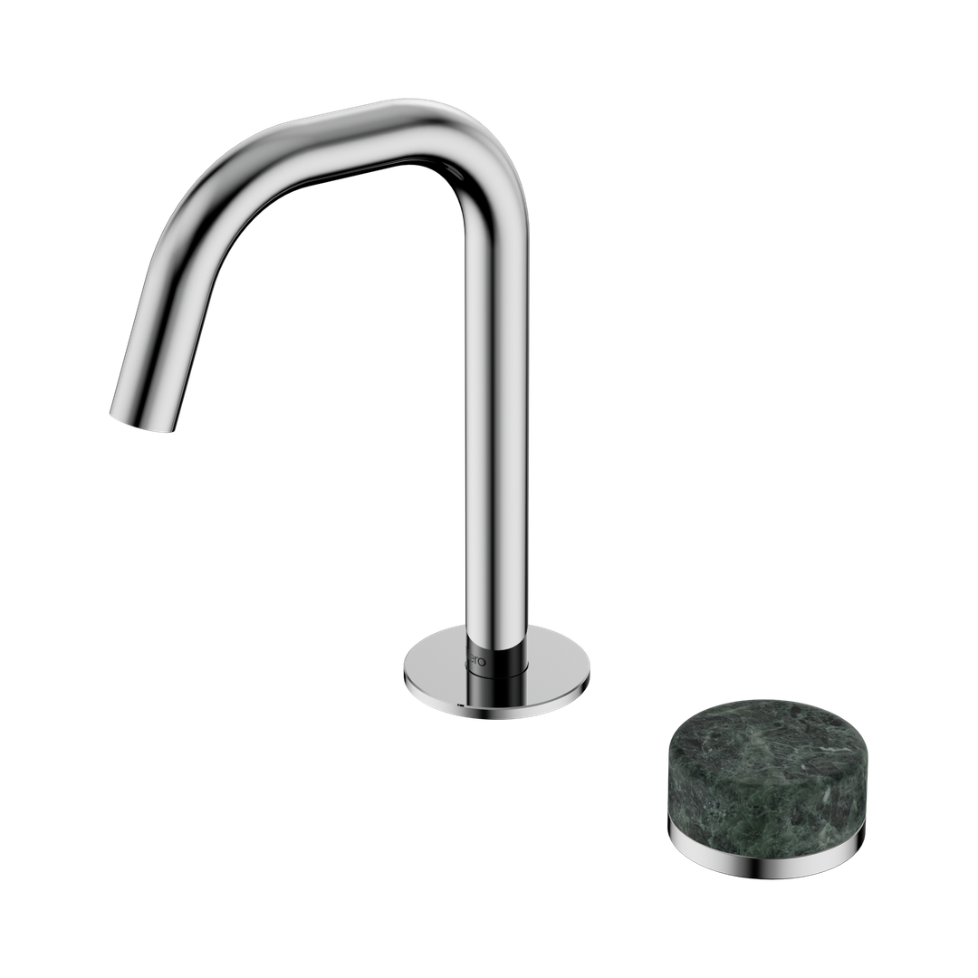 Nero Serenity Progressive Basin Mixer Edge Spout With Verde Alpi Handle Chrome