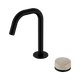 Nero Serenity Progressive Basin Mixer Edge Spout Matte Black With Rome Travertine Handle