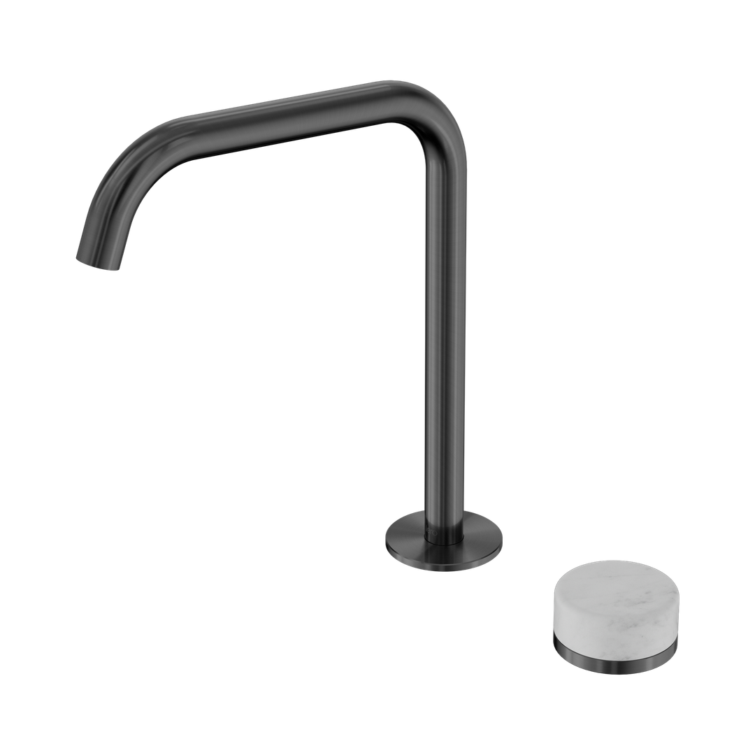 Nero Serenity Progressive Bath/Kitchen Mixer Edge Spout With Carrara Handle Gun Metal