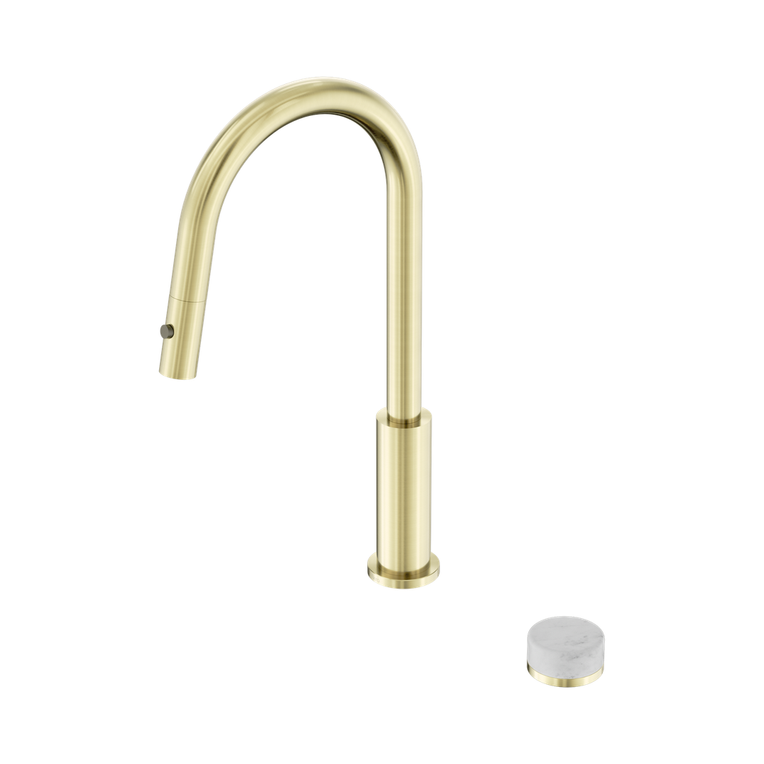 Nero Serenity Progressive Pull Out Kitchen Set With Carrara Handle Brushed Gold