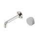 Nero Serenity Progressive Wall Basin Mixer 160Mm Spout Brushed Nickel With Carrara Handle