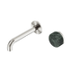 Nero Serenity Progressive Wall Basin Mixer 160Mm Spout Brushed Nickel With Verde Alpi Handle