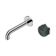 Nero Serenity Progressive Wall Basin Mixer 160Mm Spout Chrome With Verde Alpi Handle