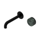 Nero Serenity Progressive Wall Basin Mixer 160Mm Spout Matte Black With Verde Alpi Handle