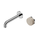 Nero Serenity Progressive Wall Basin Mixer 160Mm Spout Chrome With Rome Travertine Handle