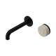 Nero Serenity Progressive Wall Basin Mixer 160Mm Spout Matte Black With Rome Travertine Handle