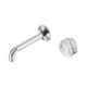Nero Serenity Progressive Wall Basin Mixer 160Mm Spout Brushed Nickel With Arabescato Corchia Handle