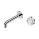 Nero Serenity Progressive Wall Basin Mixer 160Mm Spout Chrome With Arabescato Corchia Handle