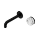 Nero Serenity Progressive Wall Basin Mixer 160Mm Spout Matte Black With Arabescato Corchia Handle