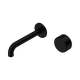 Nero Serenity Progressive Wall Basin Mixer 160Mm Spout Matte Black With Metal Handle