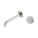 Nero Serenity Progressive Wall Basin Mixer 185Mm Spout Brushed Nickel With Carrara Handle