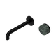 Nero Serenity Progressive Wall Basin Mixer 185Mm Spout Matte Black With Verde Alpi Handle