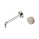 Nero Serenity Progressive Wall Basin Mixer 185Mm Spout Brushed Nickel With Rome Travertine Handle