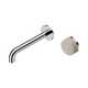 Nero Serenity Progressive Wall Basin Mixer 185Mm Spout Chrome With Rome Travertine Handle