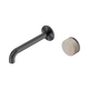 Nero Serenity Progressive Wall Basin Mixer 185Mm Spout Gun Metal With Rome Travertine Handle