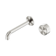 Nero Serenity Progressive Wall Basin Mixer 185Mm Spout With Metal Handle Brushed Nickel
