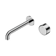 Nero Serenity Progressive Wall Basin Mixer 185Mm Spout With Metal Handle Chrome