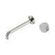 Nero Serenity Progressive Wall Basin Mixer 220Mm Spout Brushed Nickel With Carrara Handle