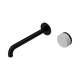 Nero Serenity Progressive Wall Basin Mixer 220Mm Spout Matte Black With Carrara Handle