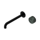 Nero Serenity Progressive Wall Basin Mixer 220Mm Spout Matte Black With Verde Alpi Handle