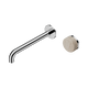 Nero Serenity Progressive Wall Basin Mixer 220Mm Spout Chrome With Rome Travertine Handle