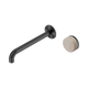 Nero Serenity Progressive Wall Basin Mixer 220Mm Spout Gun Metal With Rome Travertine Handle