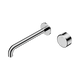 Nero Serenity Progressive Wall Basin Mixer 220Mm Spout Chrome With Metal Handle