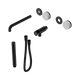 Nero Serenity Progressive Shower System With Spout Matte Black With Carrara Handle & Slim Shower Trim Kit Only