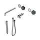 Nero Serenity Progressive Shower System With Spout With Verde Alpi Handle & Slim Shower Trim Kit Only Chrome