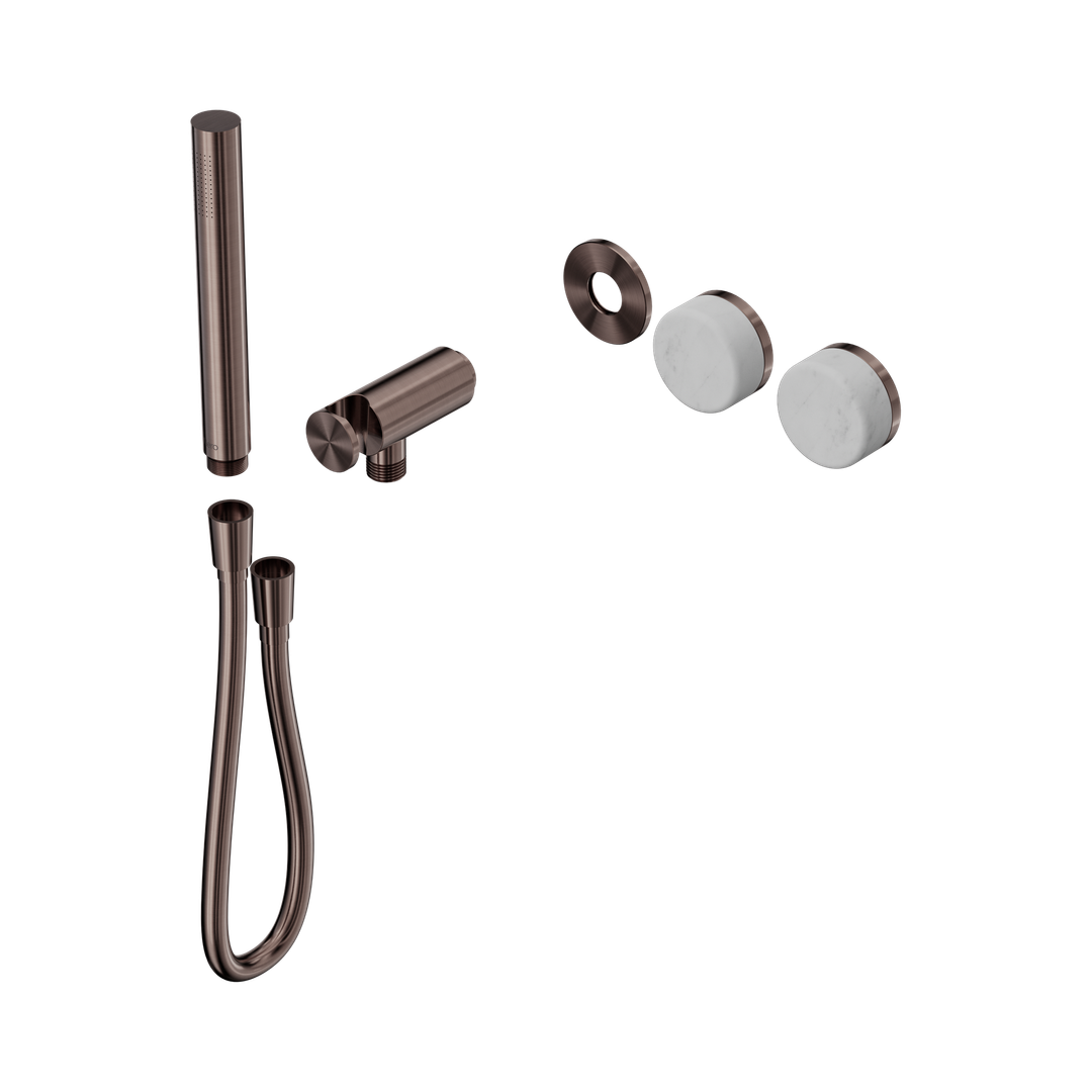 Nero Serenity Progressive Shower System With Carrara Handle & Slim Shower Trim Kit Only Brushed Bronze