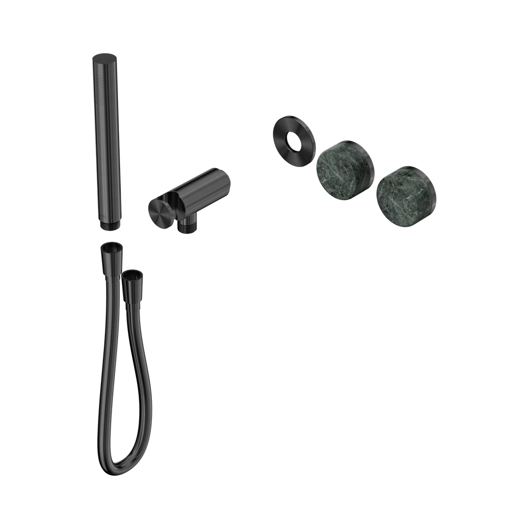 Nero Serenity Progressive Shower System With Verde Alpi Handle & Slim Shower Trim Kit Only Gun Metal