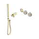 Nero Serenity Progressive Shower System With Rome Travertine Handle & Slim Shower Trim Kit Only Brushed Gold