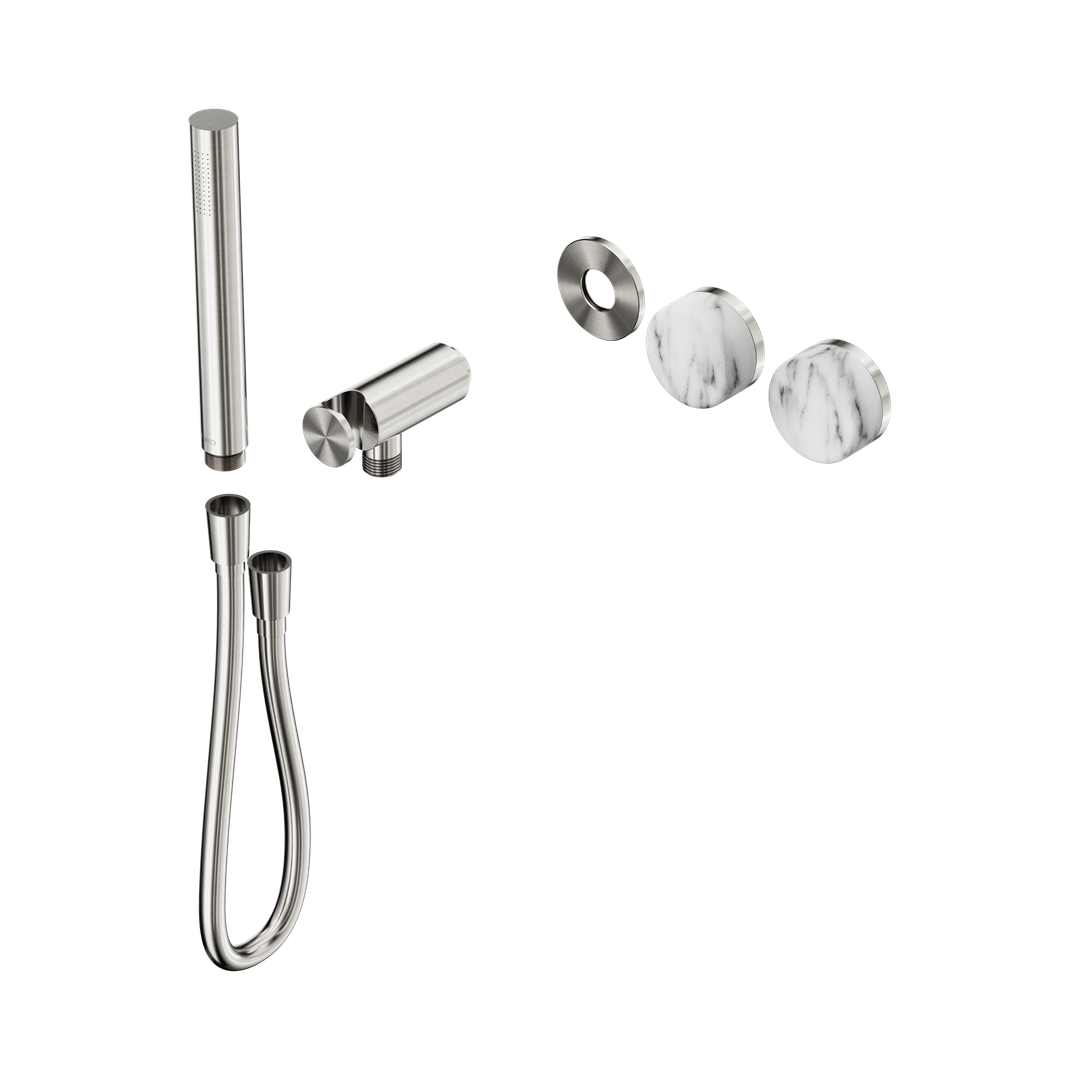 Nero Serenity Progressive Shower System Arabescato Corchia Handle & Slim Shower Trim Kit Only Brushed Nickel